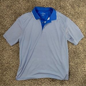 Men’s XL Blue and White Stripe Golf Shirt Polo Shirt